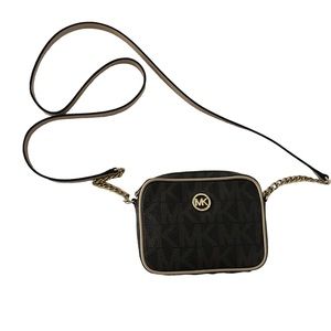 Michael Kors small Tan and Brown Crossbody w/Gold Hardware